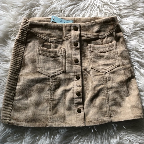 Tan Corduroy Skirt - Picture 2 of 3